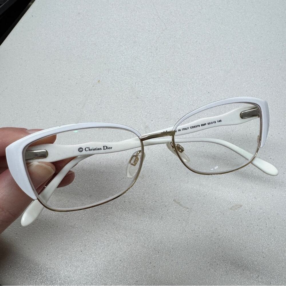 Christian Dior White & Gold Frame Womens Glasses Perception Made in Italy - Picture 2 of 8